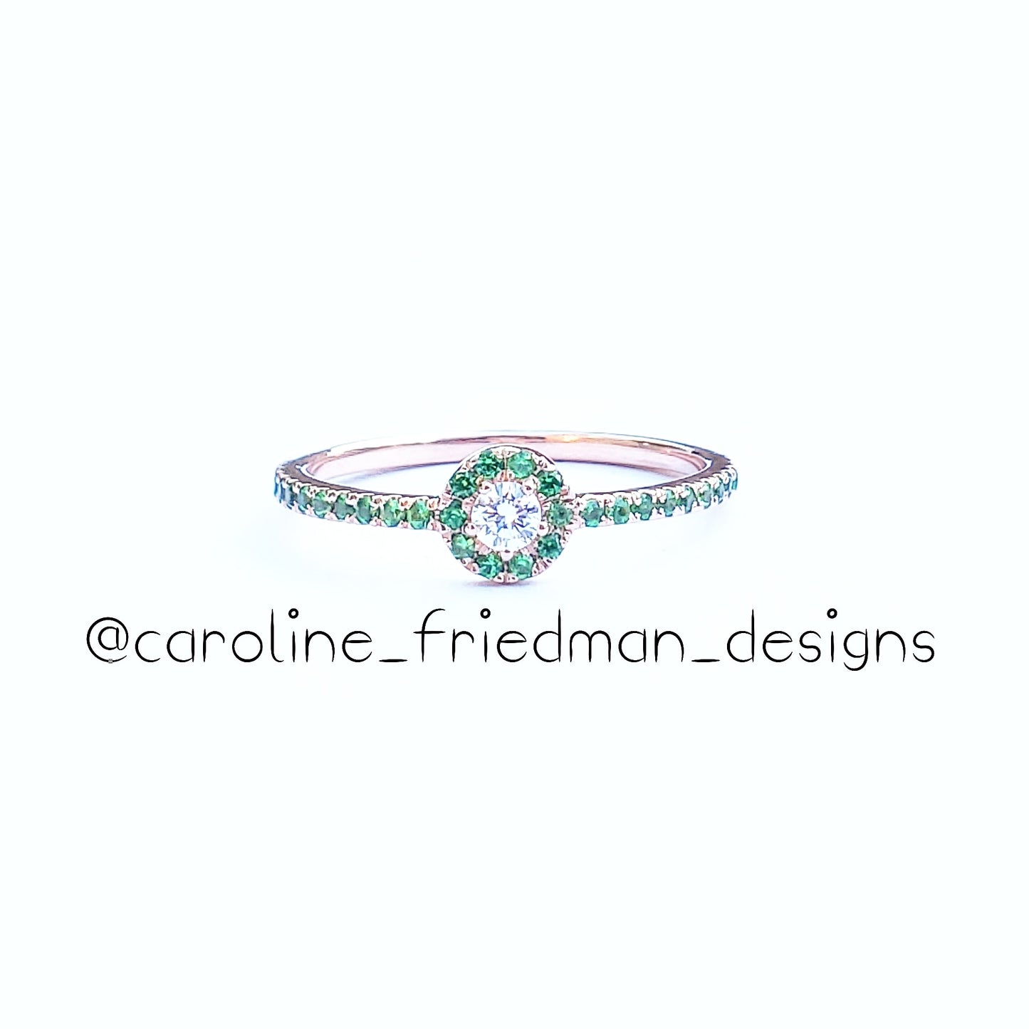 Tsavorite Halo Ring