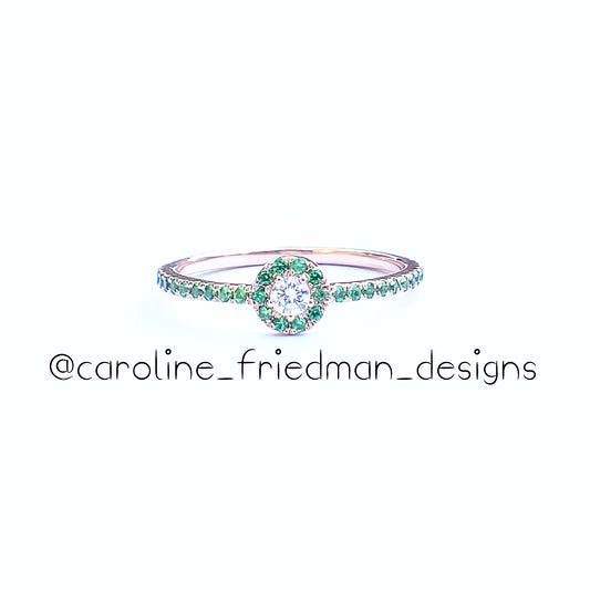 Tsavorite Halo Ring