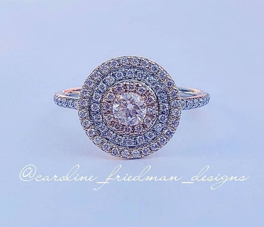 3 Tone Diamond Ring